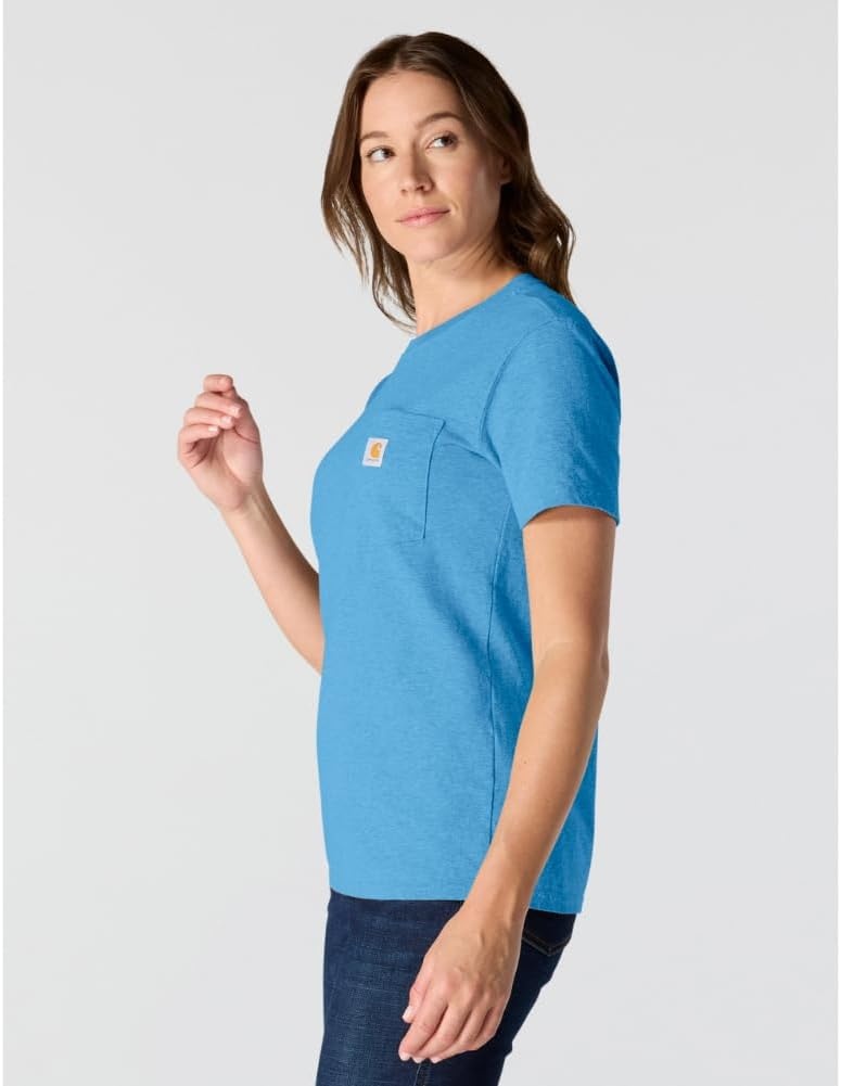 image:imageCarhartt Womens Iconic WK87 Pocket TShirtTranquil Blue Heather