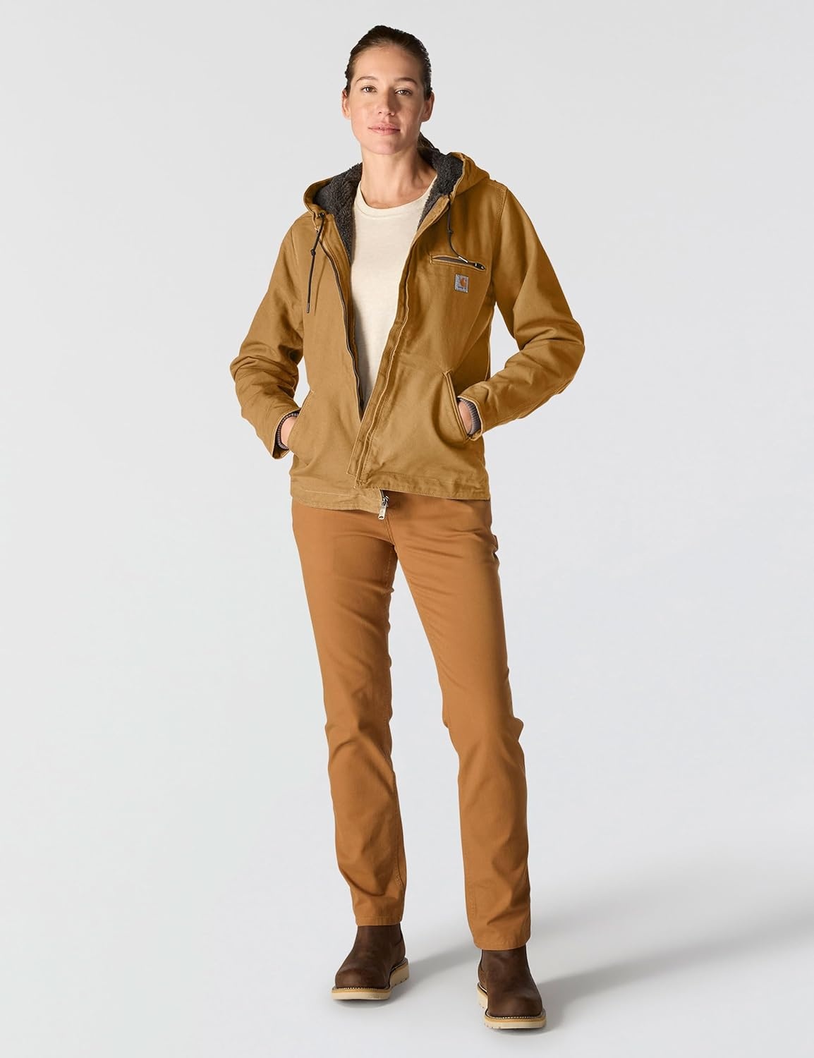 image:imageCarhartt Womens Iconic Washed Duck Sierra JacketCarhartt Brown