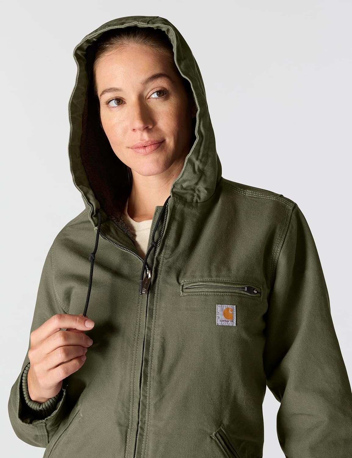 image:imageCarhartt Womens Iconic Washed Duck Sierra JacketOlive Green