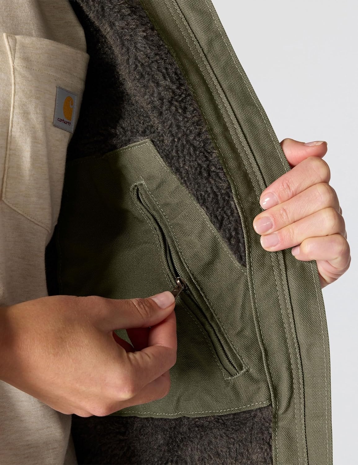 image:imageCarhartt Womens Iconic Washed Duck Sierra JacketOlive Green