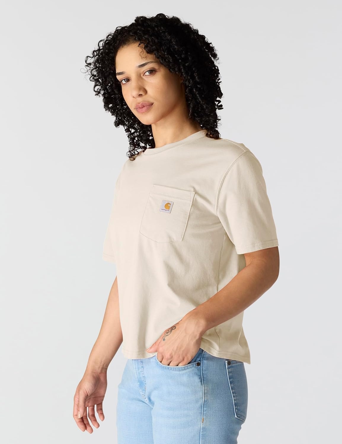 image:imageCarhartt Womens Tencel Fiber Series Loose TShirtOat Milk Heather