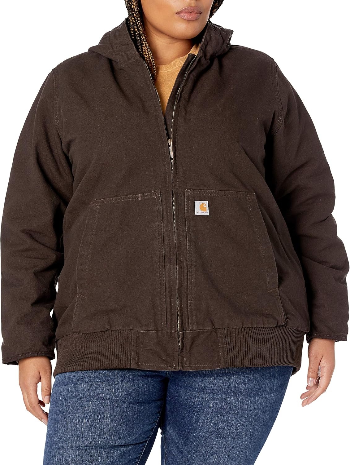 image:imageCarhartt Womens Washed Duck Active JacDark Brown