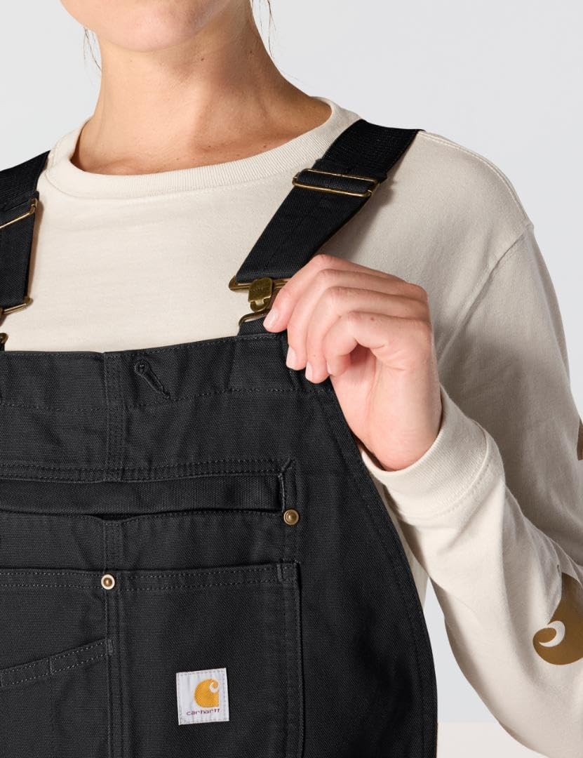 image:imageCarhartt Womens Washed Duck Insulated Bib OverallBlack