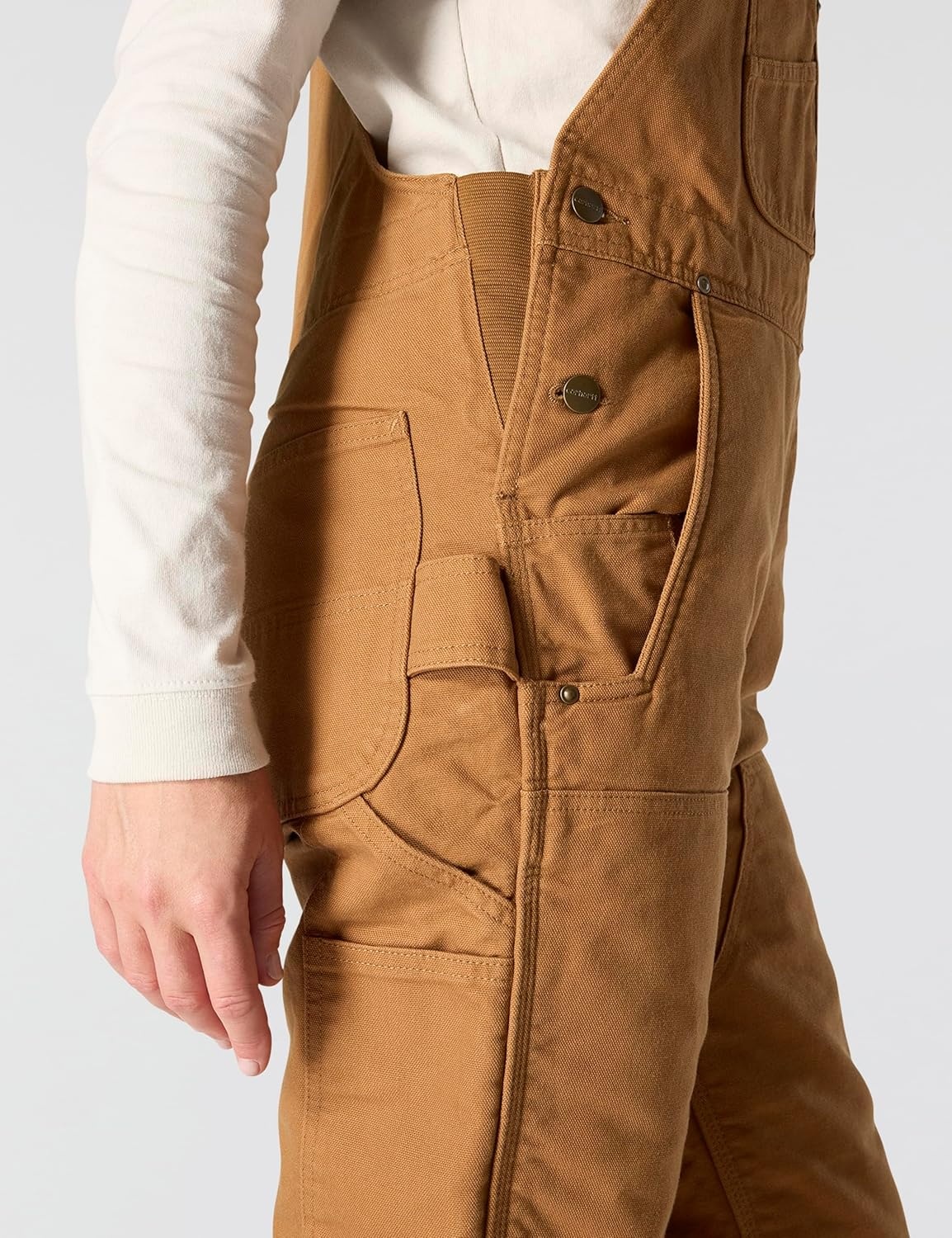image:imageCarhartt Womens Washed Duck Insulated Bib OverallBrown
