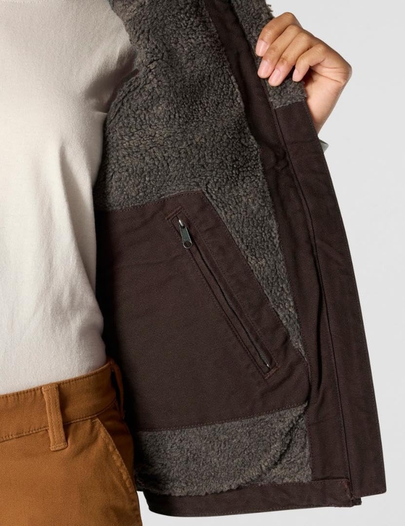 image:imageCarhartt Womens Washed Duck Mock Neck VestDark Brown