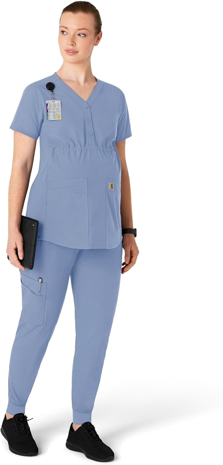 image:imageForce Essentials Womens Maternity Jogger Scrub PantCeil Blue