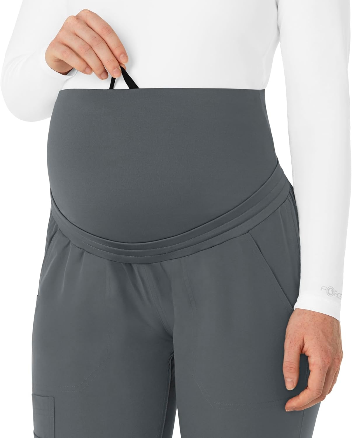image:imageForce Essentials Womens Maternity Jogger Scrub PantPewter