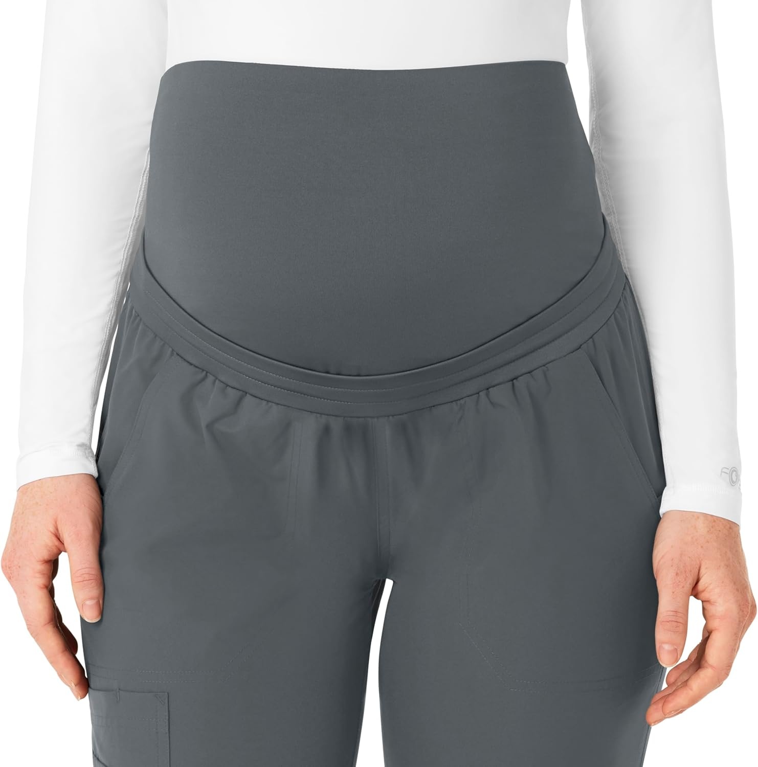 image:imageForce Essentials Womens Maternity Jogger Scrub PantPewter