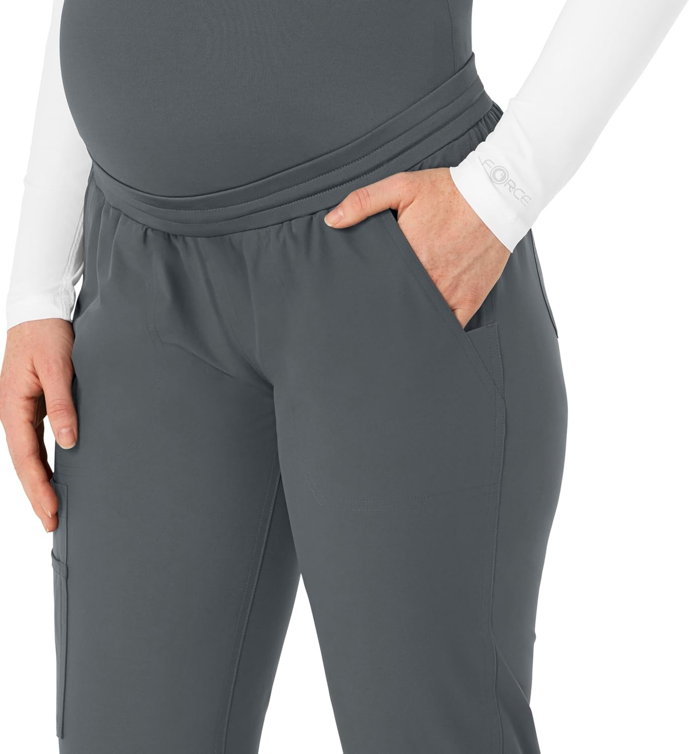 image:imageForce Essentials Womens Maternity Jogger Scrub PantPewter