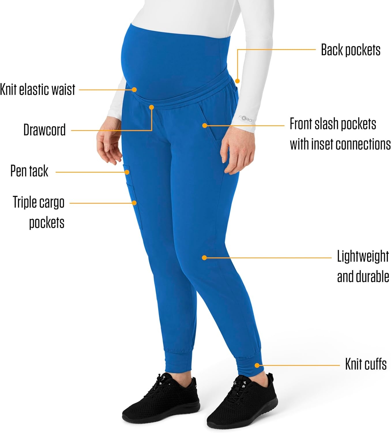 image:imageForce Essentials Womens Maternity Jogger Scrub PantRoyal