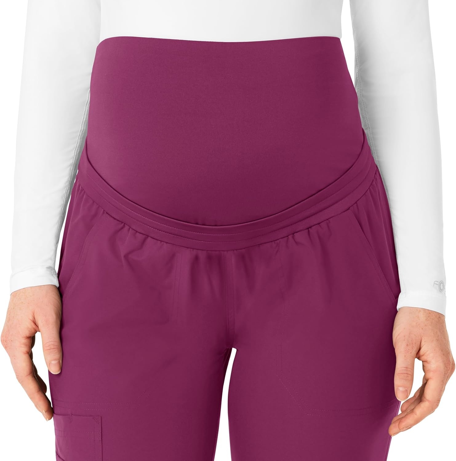 image:imageForce Essentials Womens Maternity Jogger Scrub PantWine