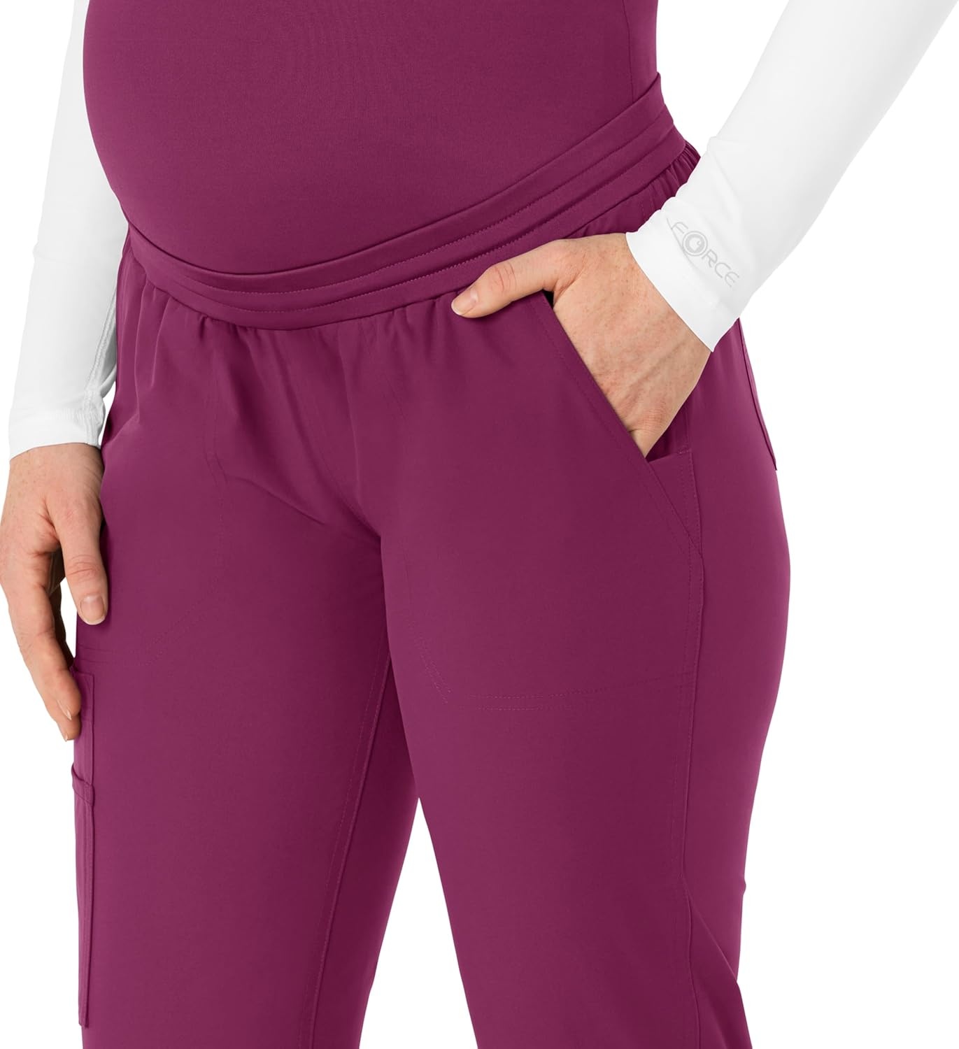 image:imageForce Essentials Womens Maternity Jogger Scrub PantWine
