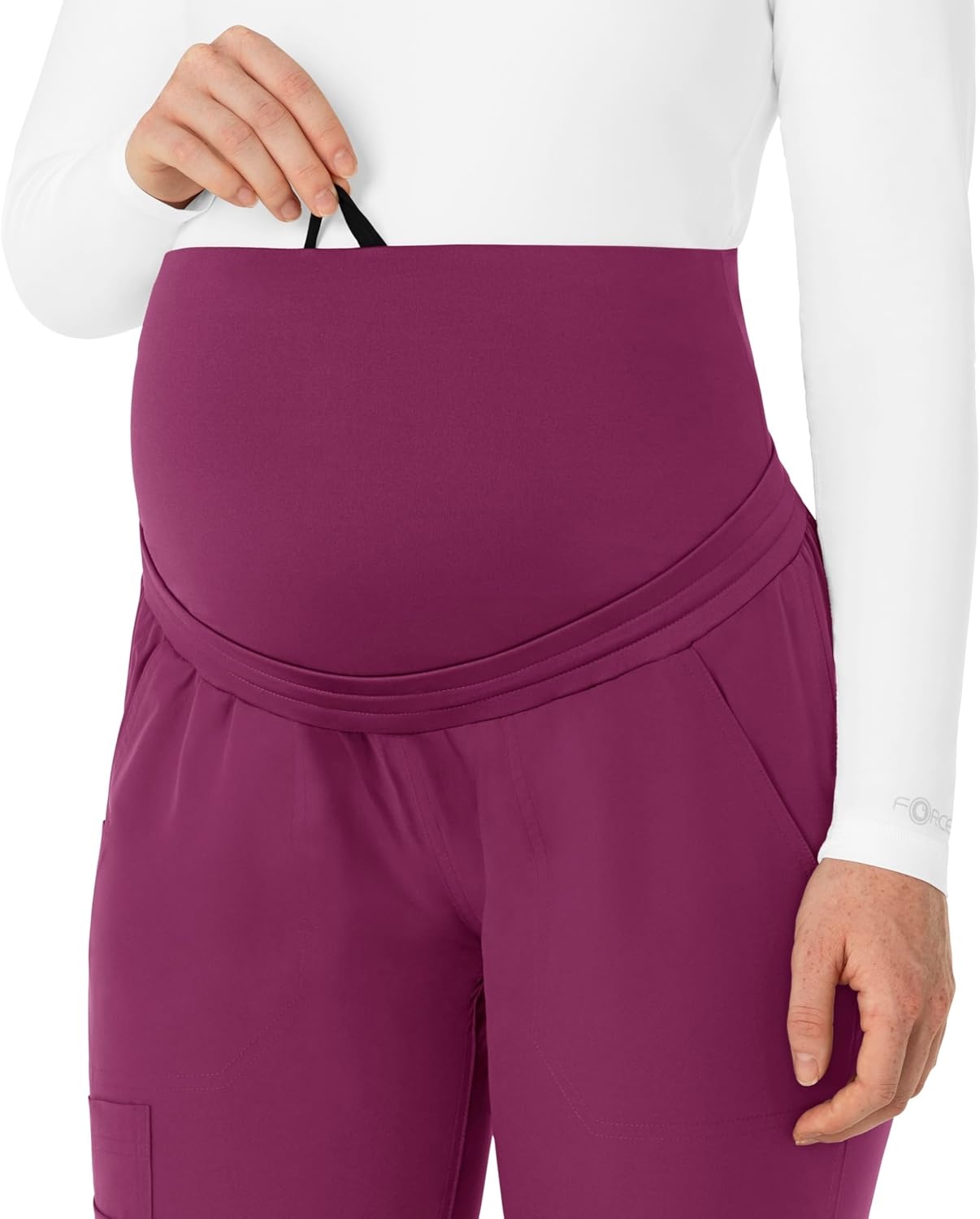 image:imageForce Essentials Womens Maternity Jogger Scrub PantWine