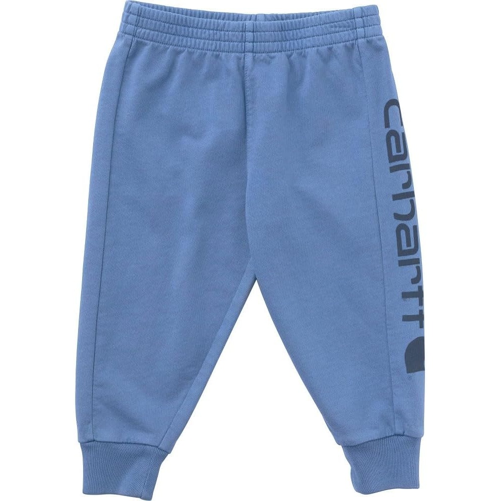 image:imageCarhartt Boys Elastic Waistband ReEngineered Garment Dye Logo SweatpantsBlue Horizon Wash