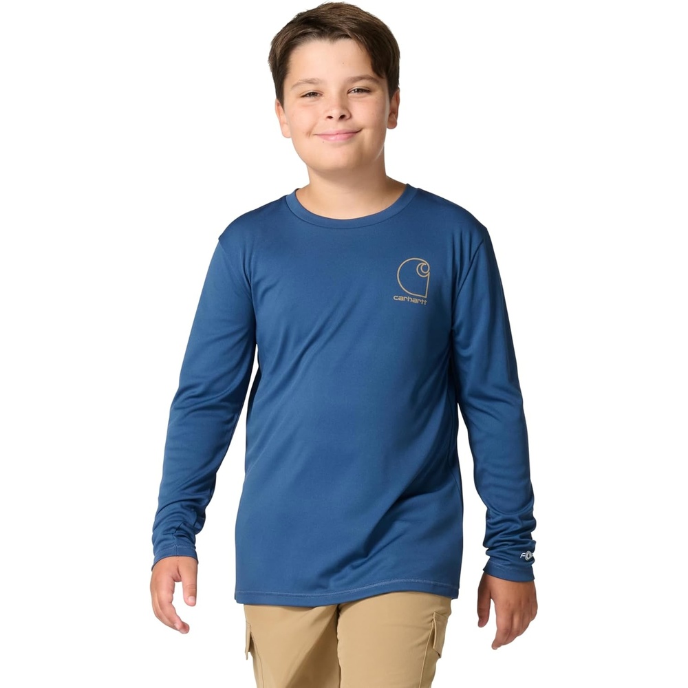 image:imageCarhartt Boys LongSleeve Force Sun Defender TShirt BoysDark Denim