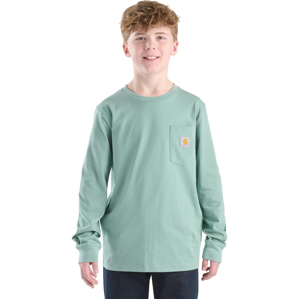 image:imageCarhartt Boys LongSleeve Logo Sleeve Pocket TShirtPatina
