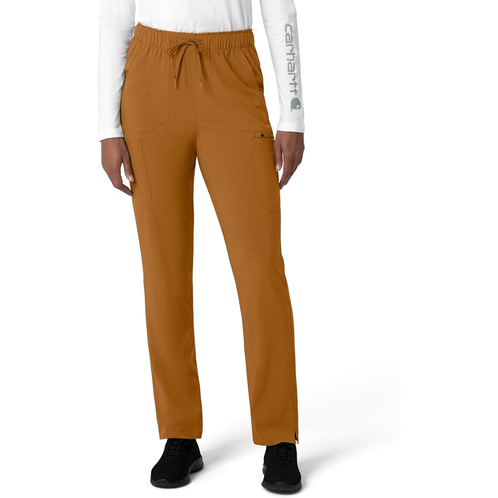 image:imageCarhartt Force CrossFlex Womens Straight Leg Cargo Scrub PantFox Brown