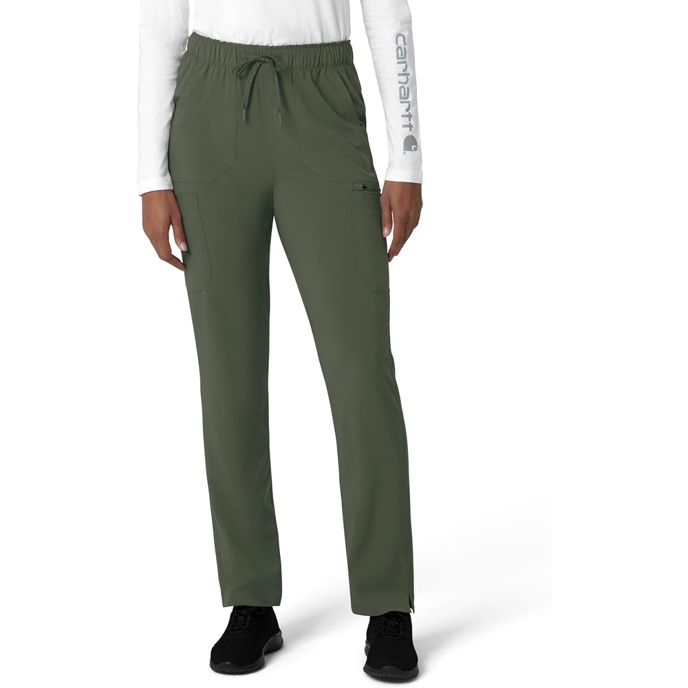 image:imageCarhartt Force CrossFlex Womens Straight Leg Cargo Scrub PantOlive