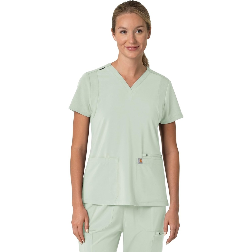 image:imageCarhartt Force Essentials Unisex VNeck 6Pocket Scrub TopBig Sky