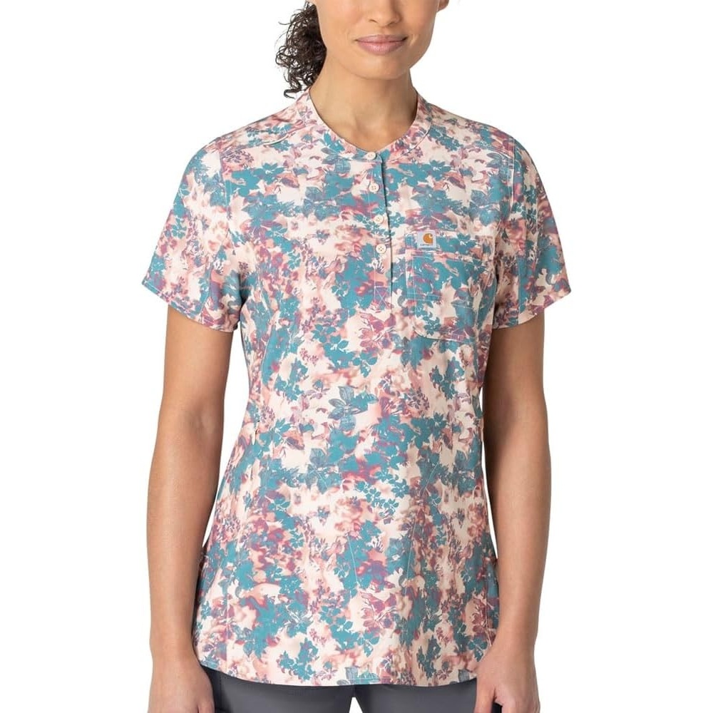 image:imageCarhartt Force Essentials Unisex VNeck 6Pocket Scrub TopHarvest Blossoms