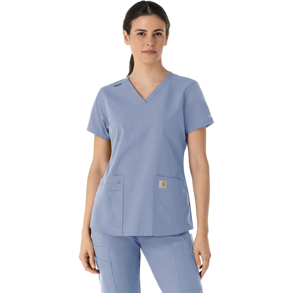 image:imageCarhartt Force Essentials Womens VNeck Scrub TopCeil Blue
