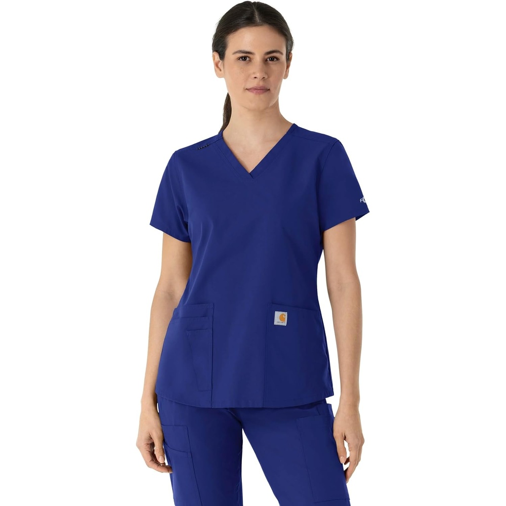 image:imageCarhartt Force Essentials Womens VNeck Scrub TopGalaxy Blue