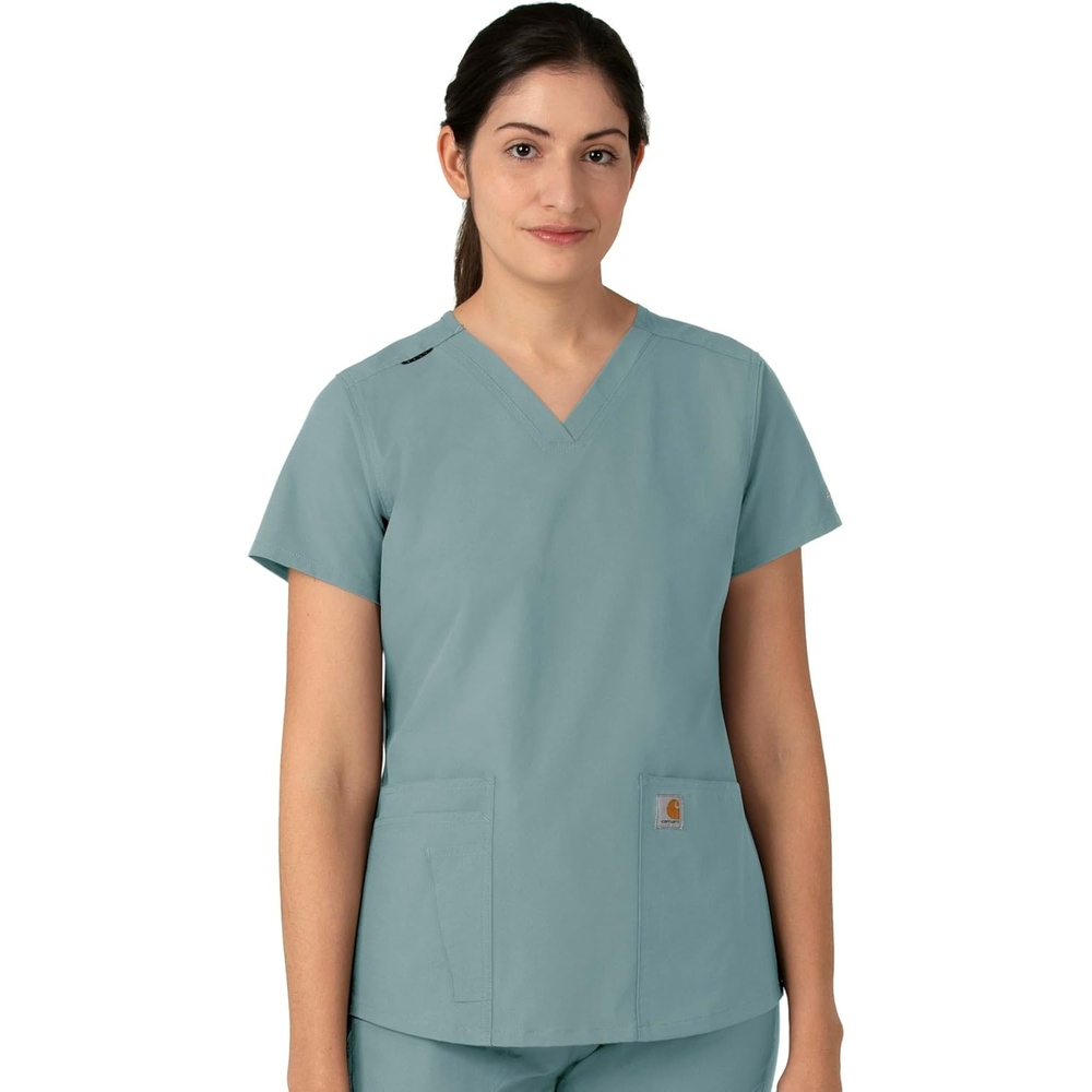 image:imageCarhartt Force Essentials Womens VNeck Scrub TopSummer Blue