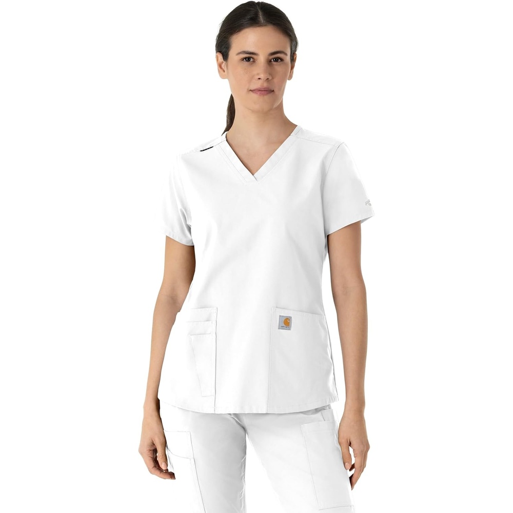 image:imageCarhartt Force Essentials Womens VNeck Scrub TopWhite