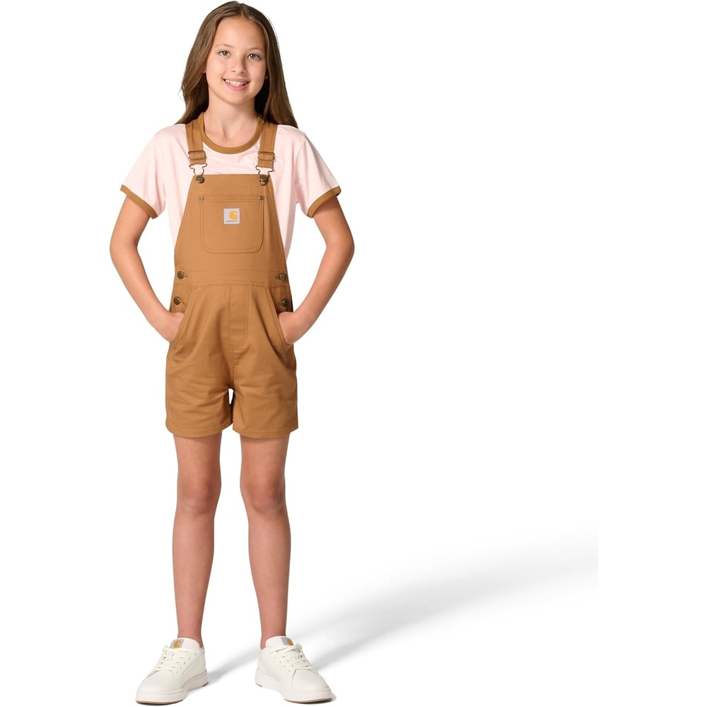 image:imageCarhartt Girls Rugged Flex Canvas ShortallCarhartt Brown
