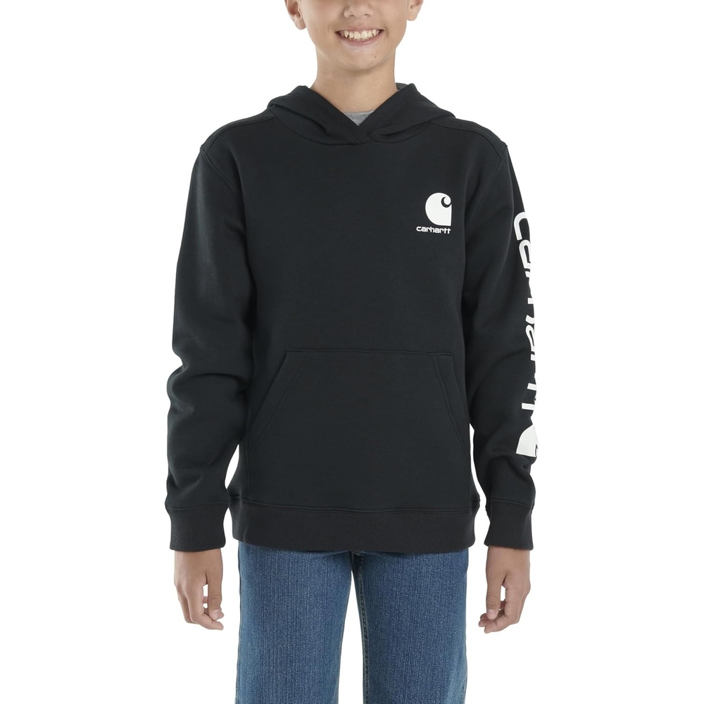 image:imageCarhartt Kids CA6272 LongSleeve Graphic Sweatshirt BoysCaviar Black
