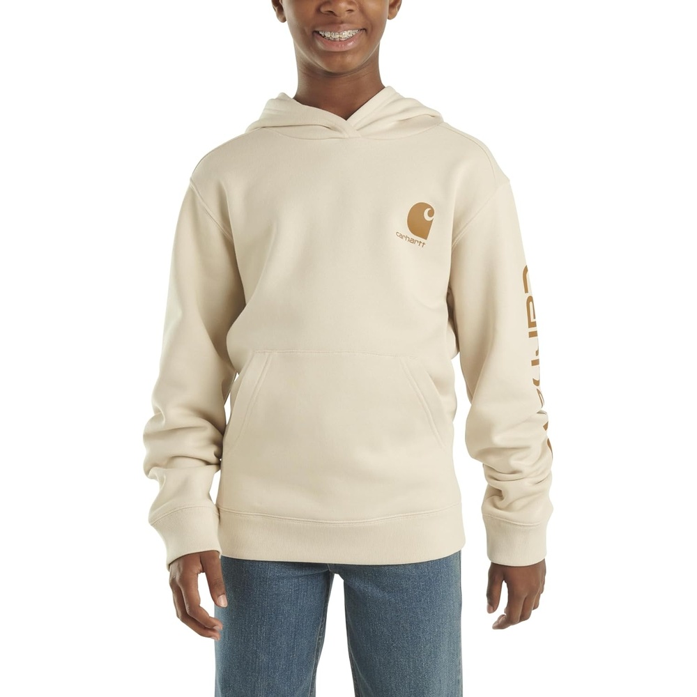 image:imageCarhartt Kids CA6272 LongSleeve Graphic Sweatshirt BoysLight Malt Beige