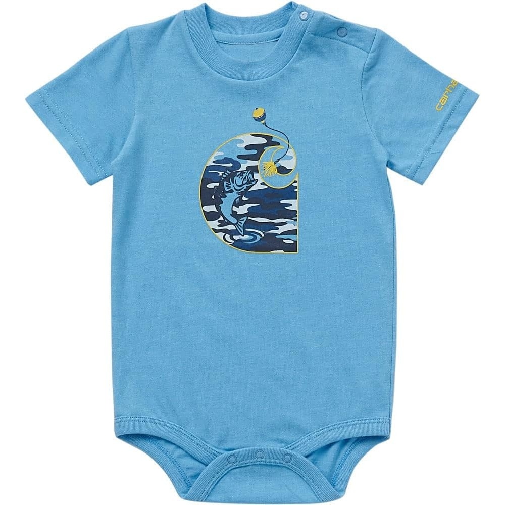 image:imageCarhartt Kids CA6647 ShortSleeve Tools Bodysuit BoysAzure Blue Heather