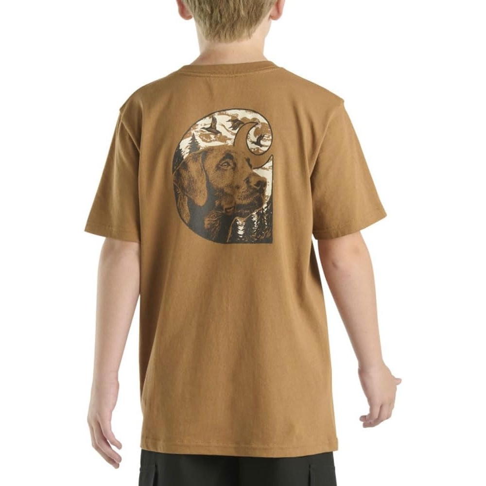image:imageCarhartt Kids CA6679 ShortSleeve Pocket Dog TShirt BoysCarhartt Brown