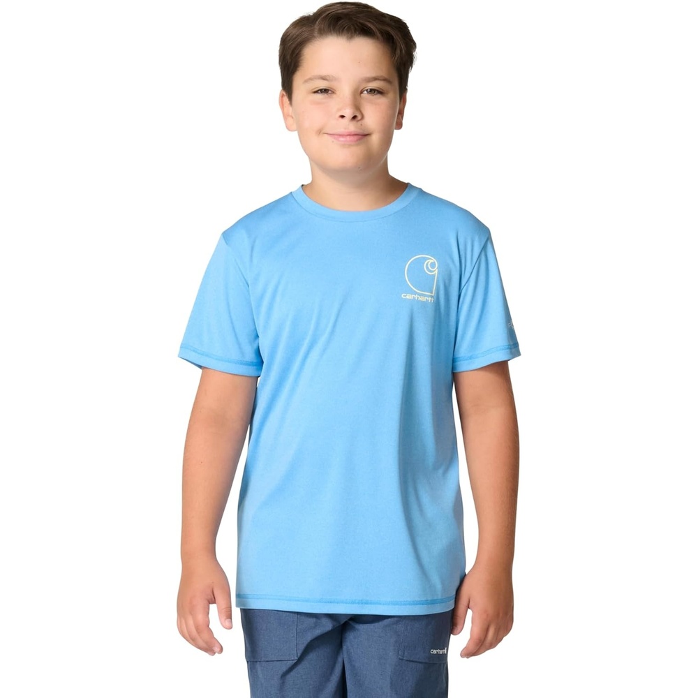 image:imageCarhartt Kids CA6696 ShortSleeve Force Sun Defender TShirt BoysAzure Blue Heather