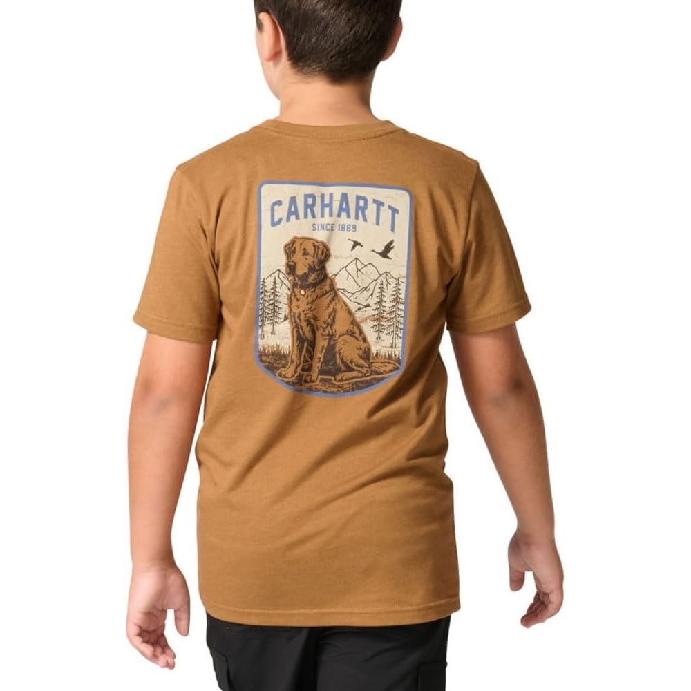 image:imageCarhartt Kids CA6796 ShortSleeve Dog TShirt BoysCarhartt Brown Heather