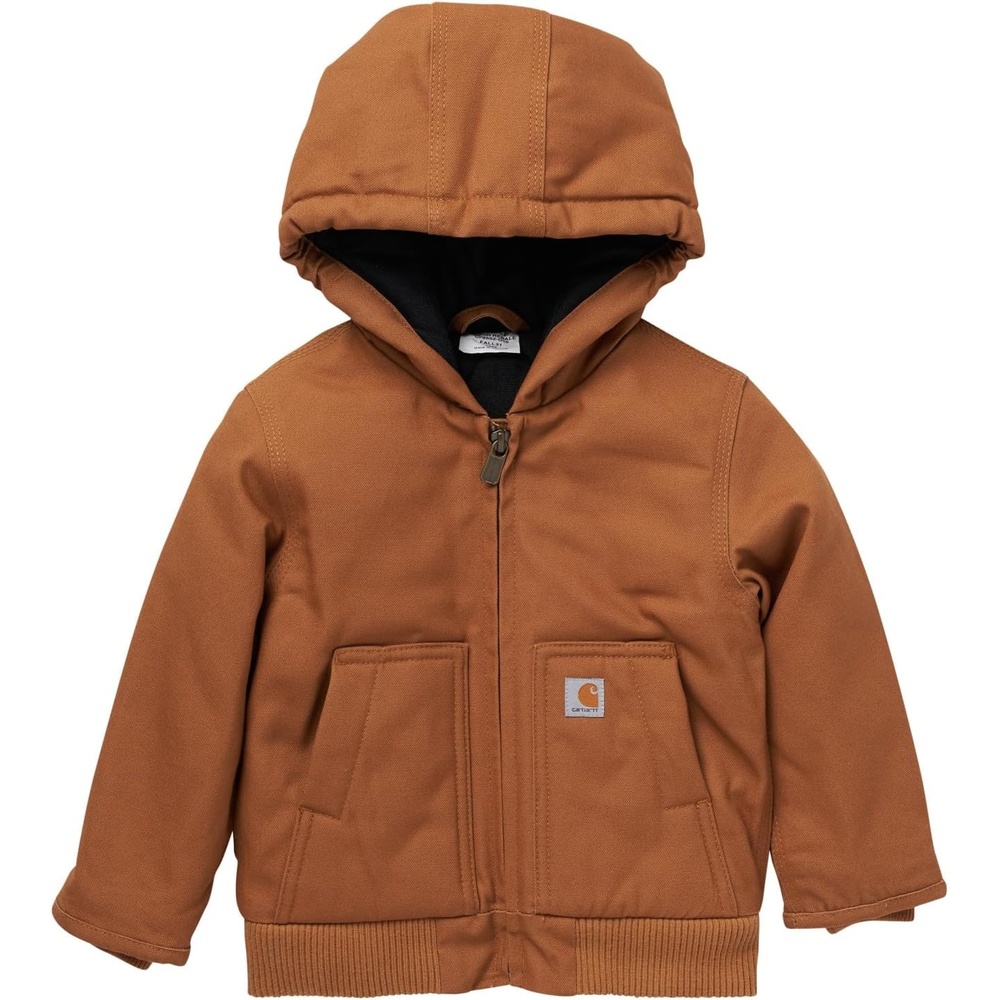 image:imageCarhartt Kids CP8552 Canvas Insulated Hooded Active Jac BoysCarhartt Brown