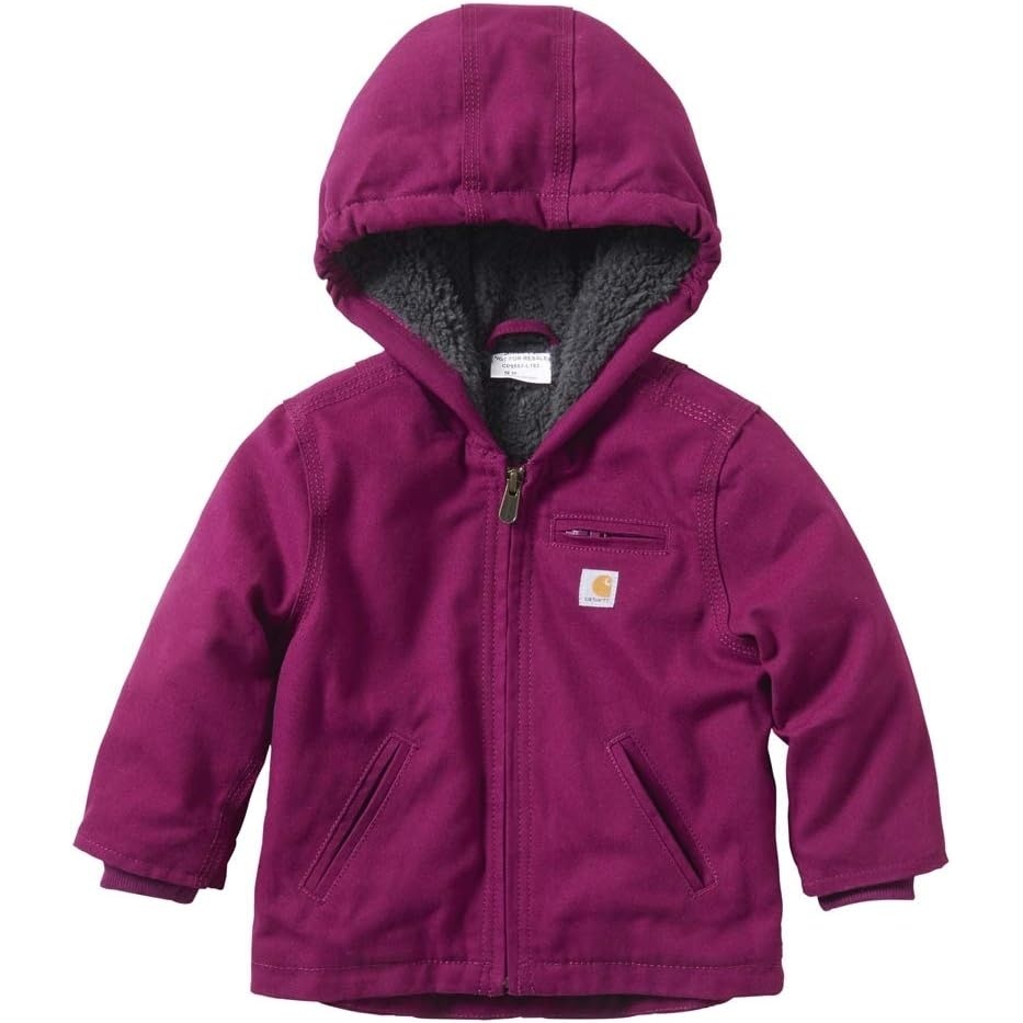 image:imageCarhartt Kids CP9547 Canvas Insulated Hooded Jacket GirlsPlum