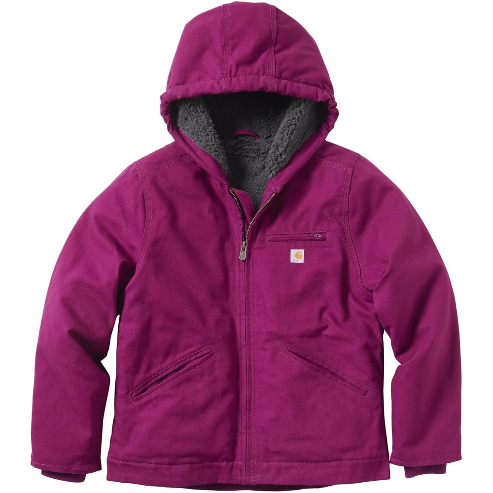 image:imageCarhartt Kids CP9547 Canvas Insulated Hooded Jacket GirlsSierra Plum Caspian
