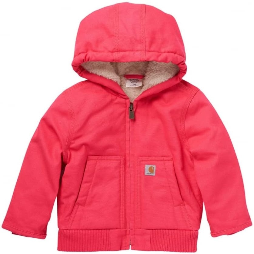 image:imageCarhartt Kids CP9566 Canvas Insulated Hooded Active Jac GirlsRaspberry