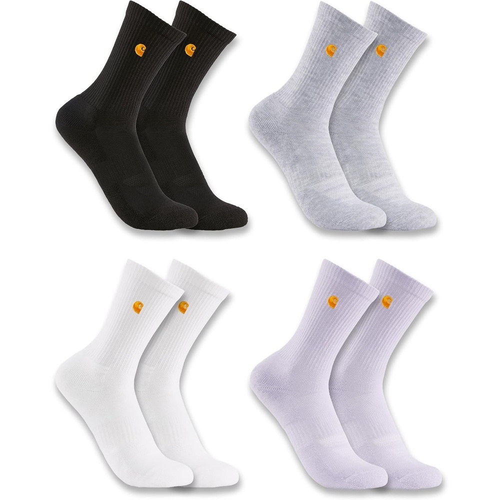 image:imageCarhartt Kids Midweight Embroidered Crew Sock 4 Pack AssortedAssorted 02