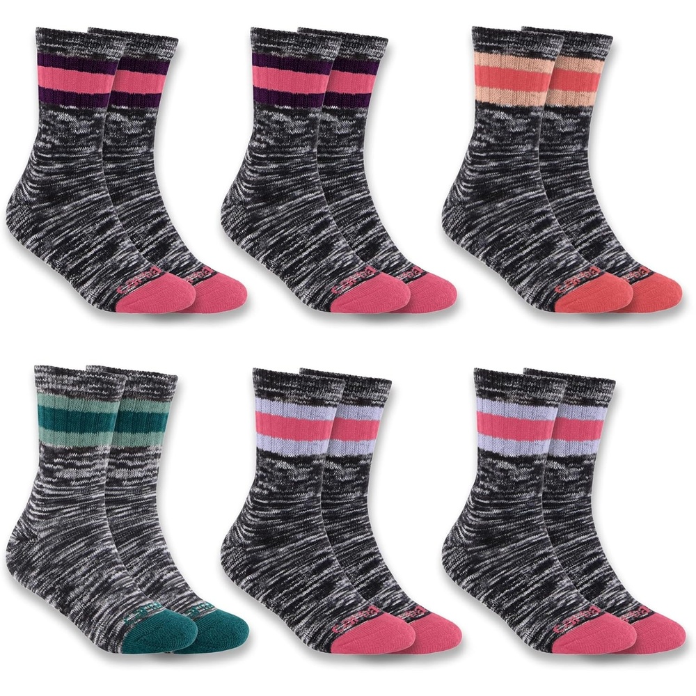 image:imageCarhartt Kids SC0146J Boys Midweight Camp Crew Sock 6PackPink