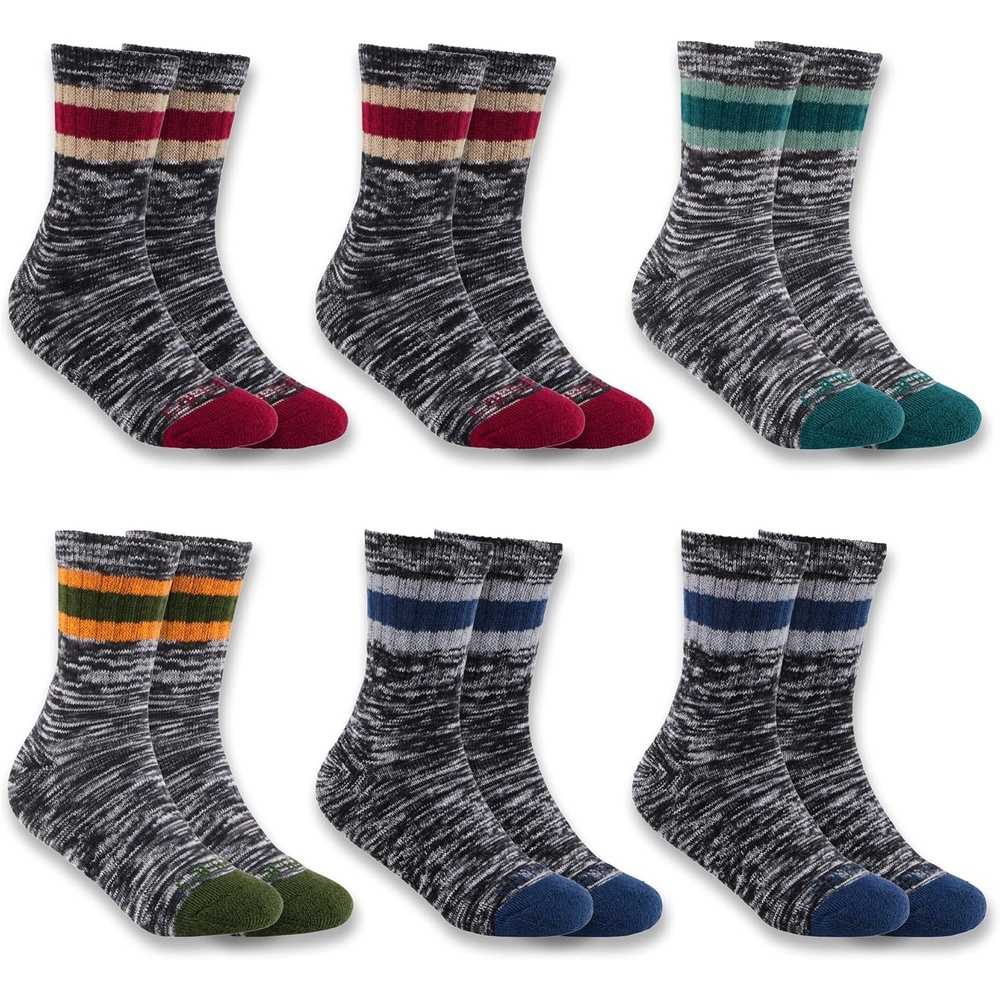 image:imageCarhartt Kids SC0146J Boys Midweight Camp Crew Sock 6PackYellow