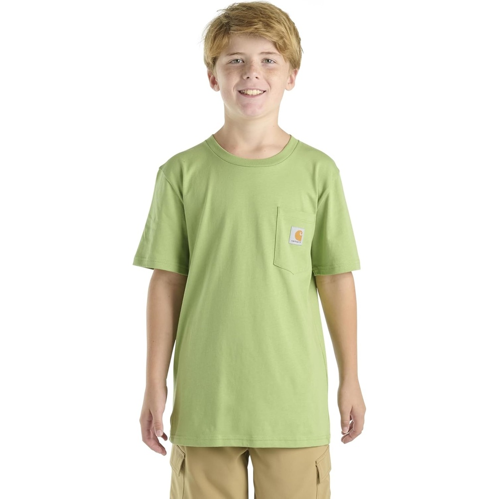 image:imageCarhartt Kids Short Sleeve Pocket TShirt Tee ShirtBright Light Green