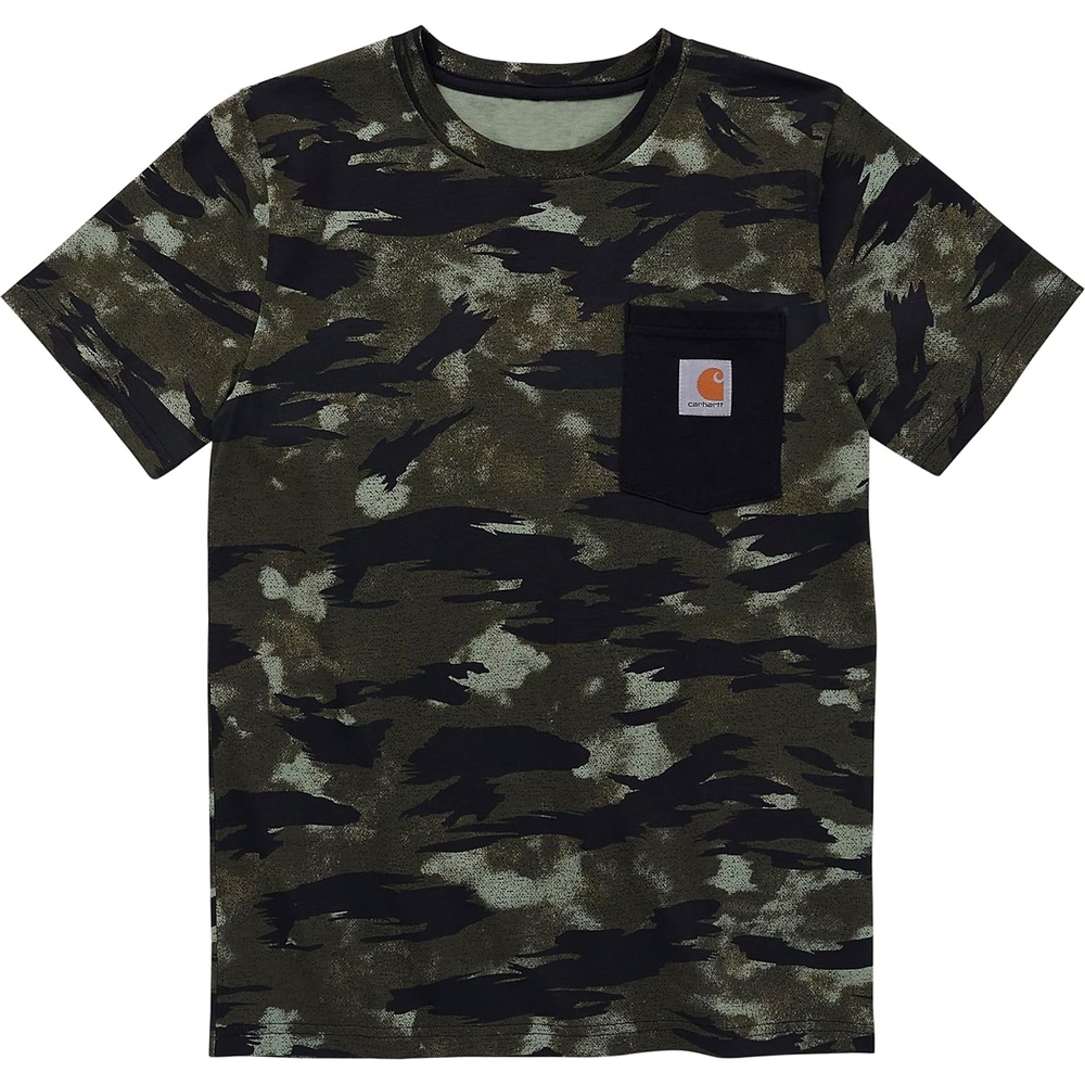 image:imageCarhartt Kids Short Sleeve Pocket TShirt Tee ShirtDark Green Camo