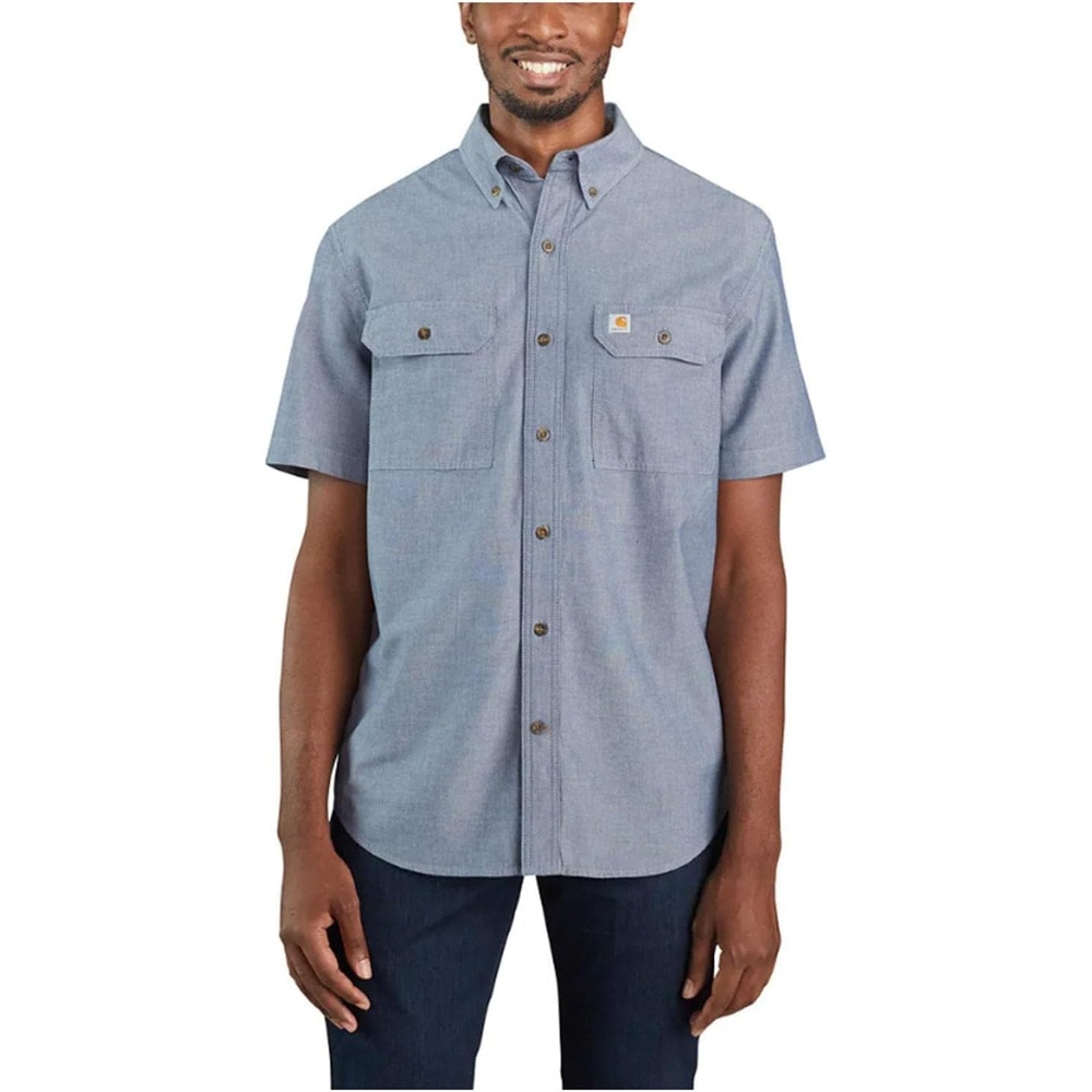 image:imageCarhartt Mens 104369 Loose Fit Midweight ShirtDenim Blue Chambray