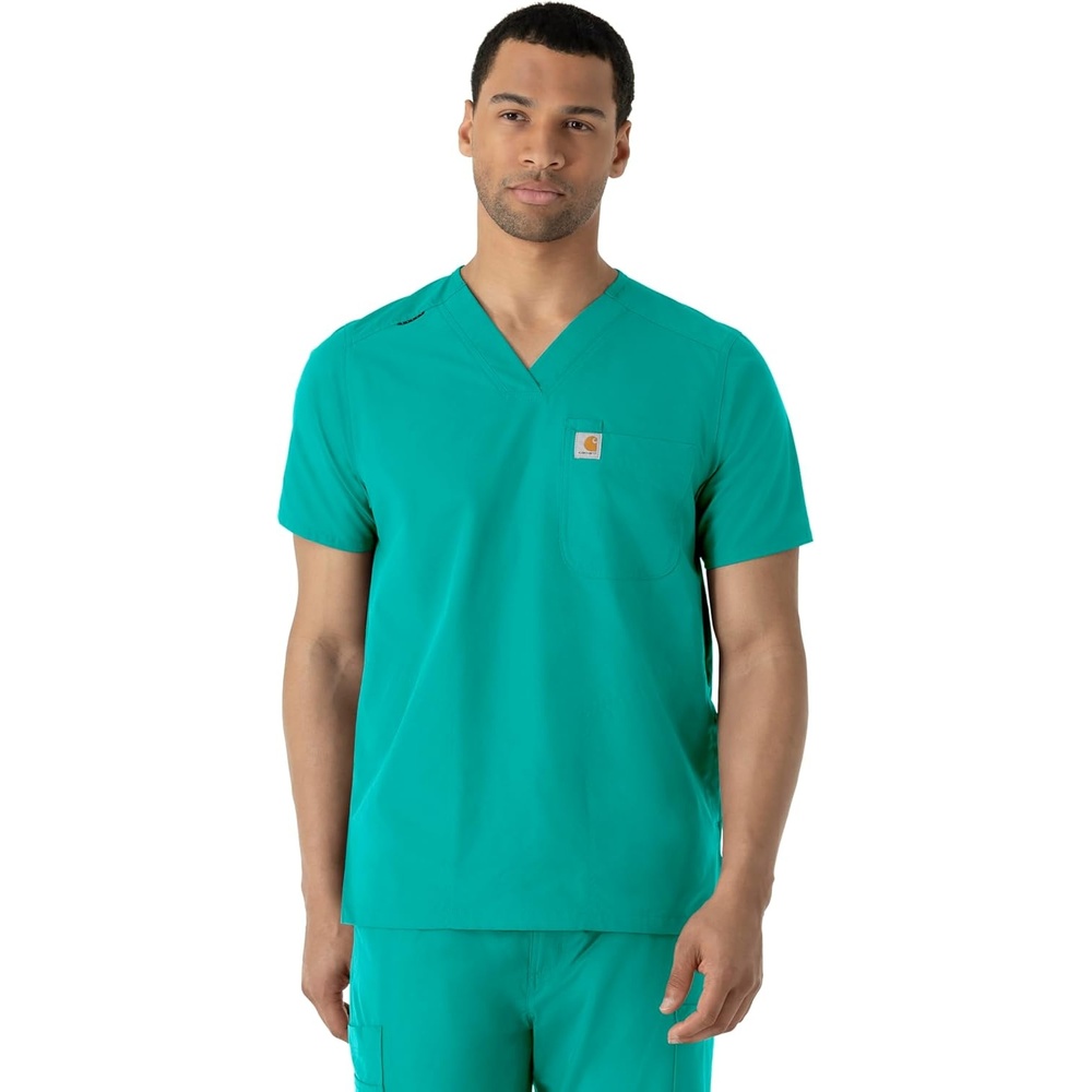 image:imageCarhartt Scrubs C16113 Force Modern Fit VNeck TopTeal Blue