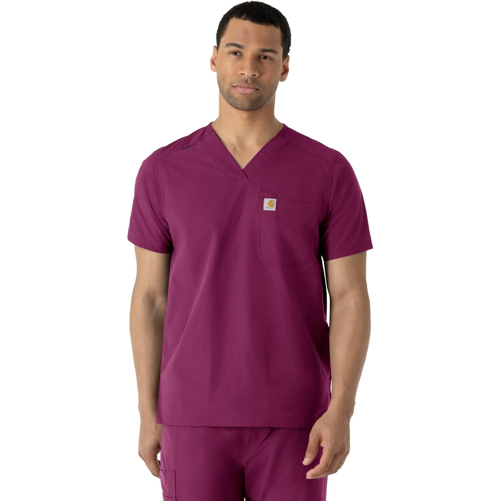 image:imageCarhartt Scrubs C16113 Force Modern Fit VNeck TopWine