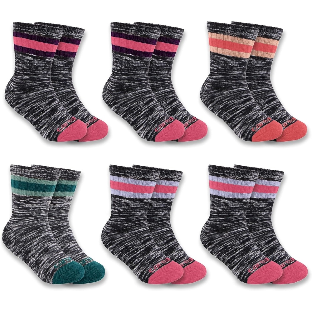 image:imageCarhartt Toddlers Midweight Camp Crew Sock 6 PackPink