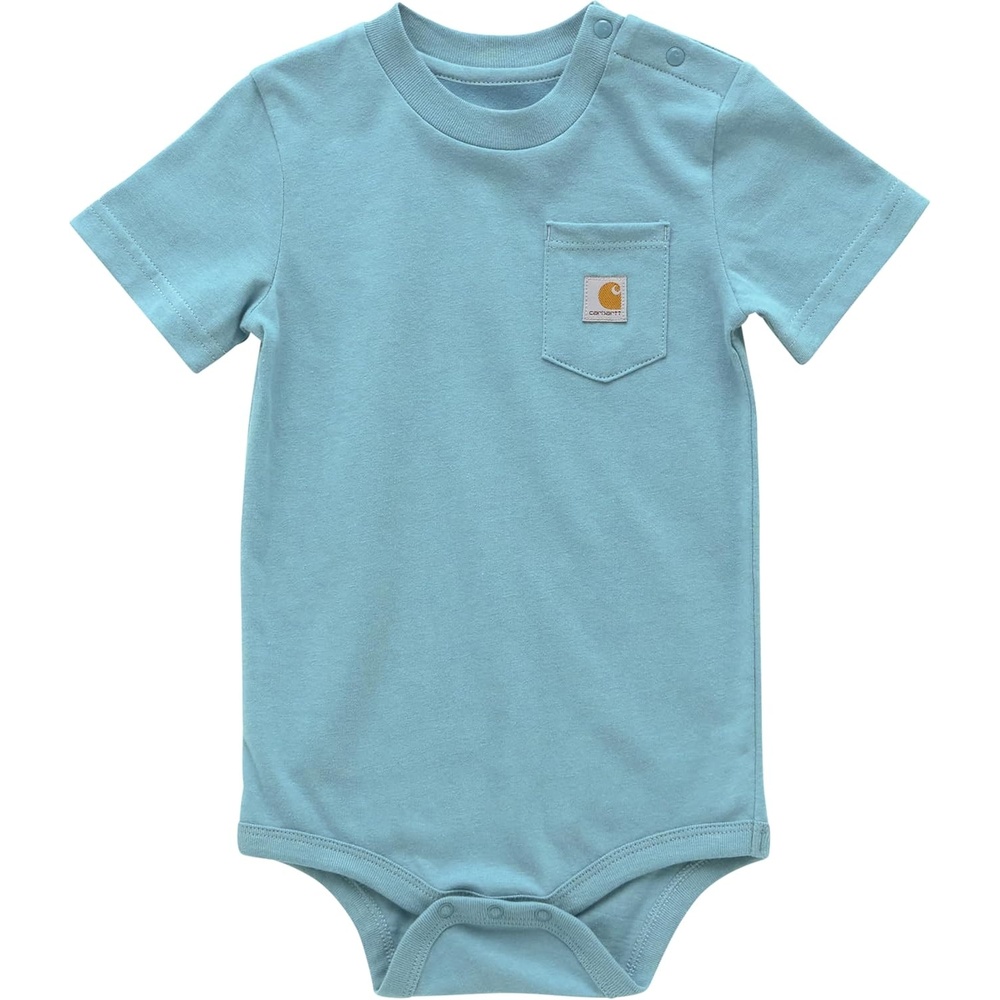 image:imageCarhartt Unisex Baby Shortsleeve Bodysuit Pocket TshirtAdriatic Blue