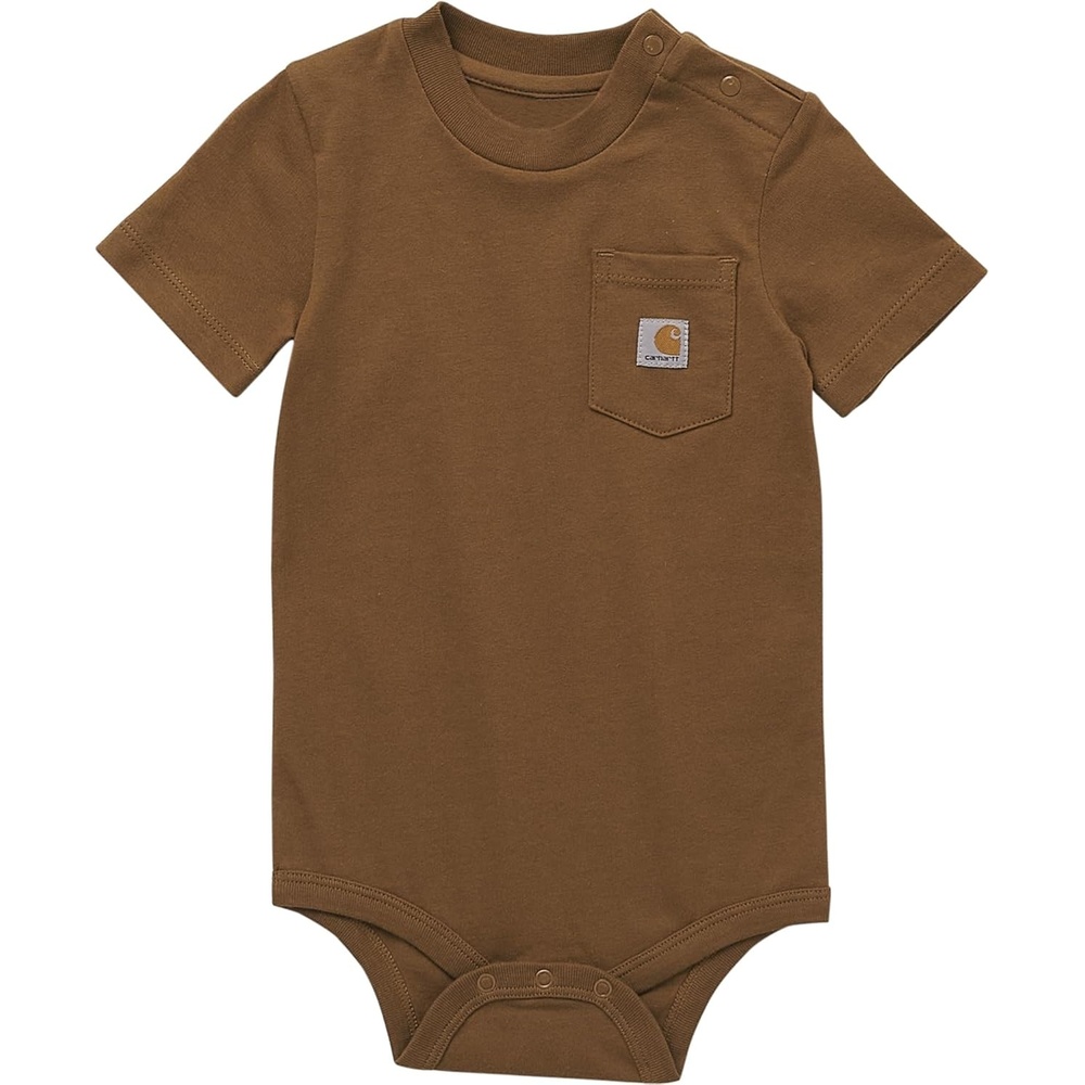 image:imageCarhartt Unisex Baby Shortsleeve Bodysuit Pocket TshirtCarhartt Brown